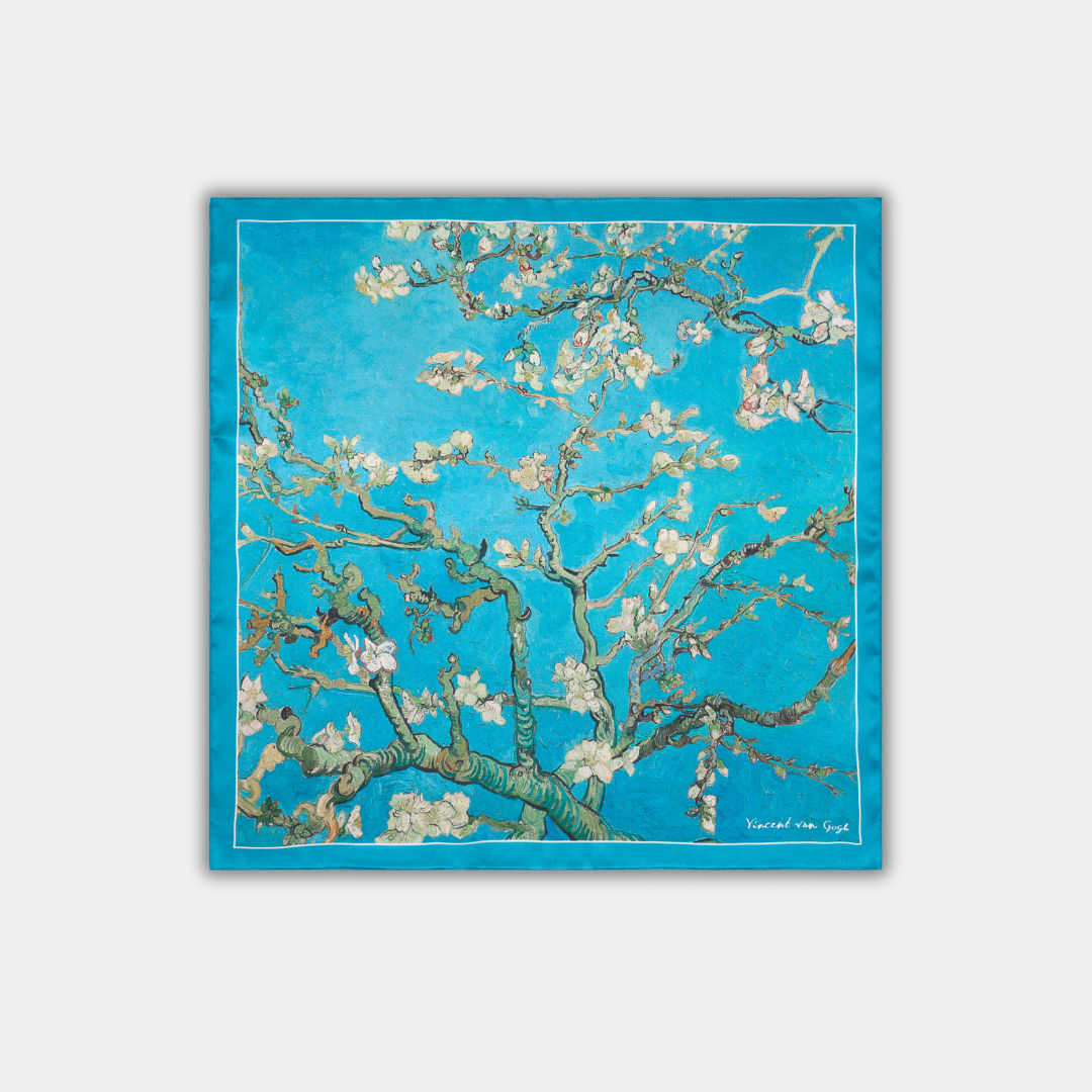 Small silk scarf - Almond Blossoms