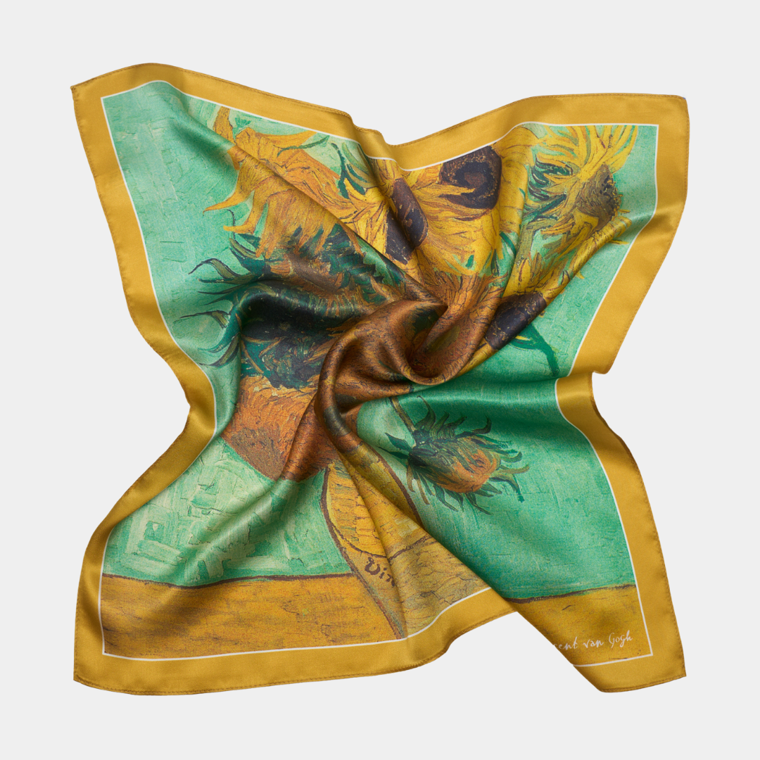 Large silk scarf - Sunflowers