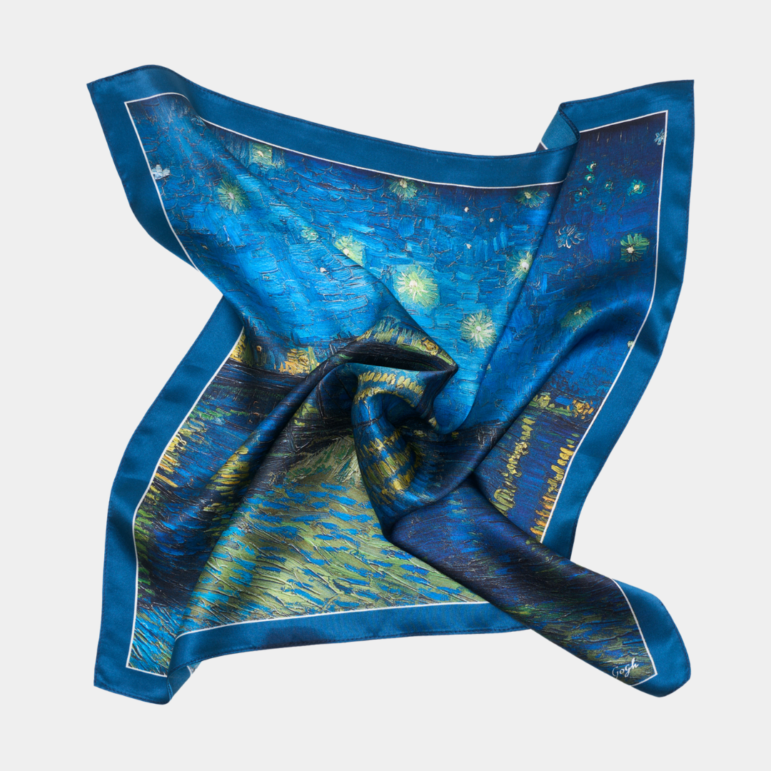 Large silk scarf - Starry Night Over the Rhone