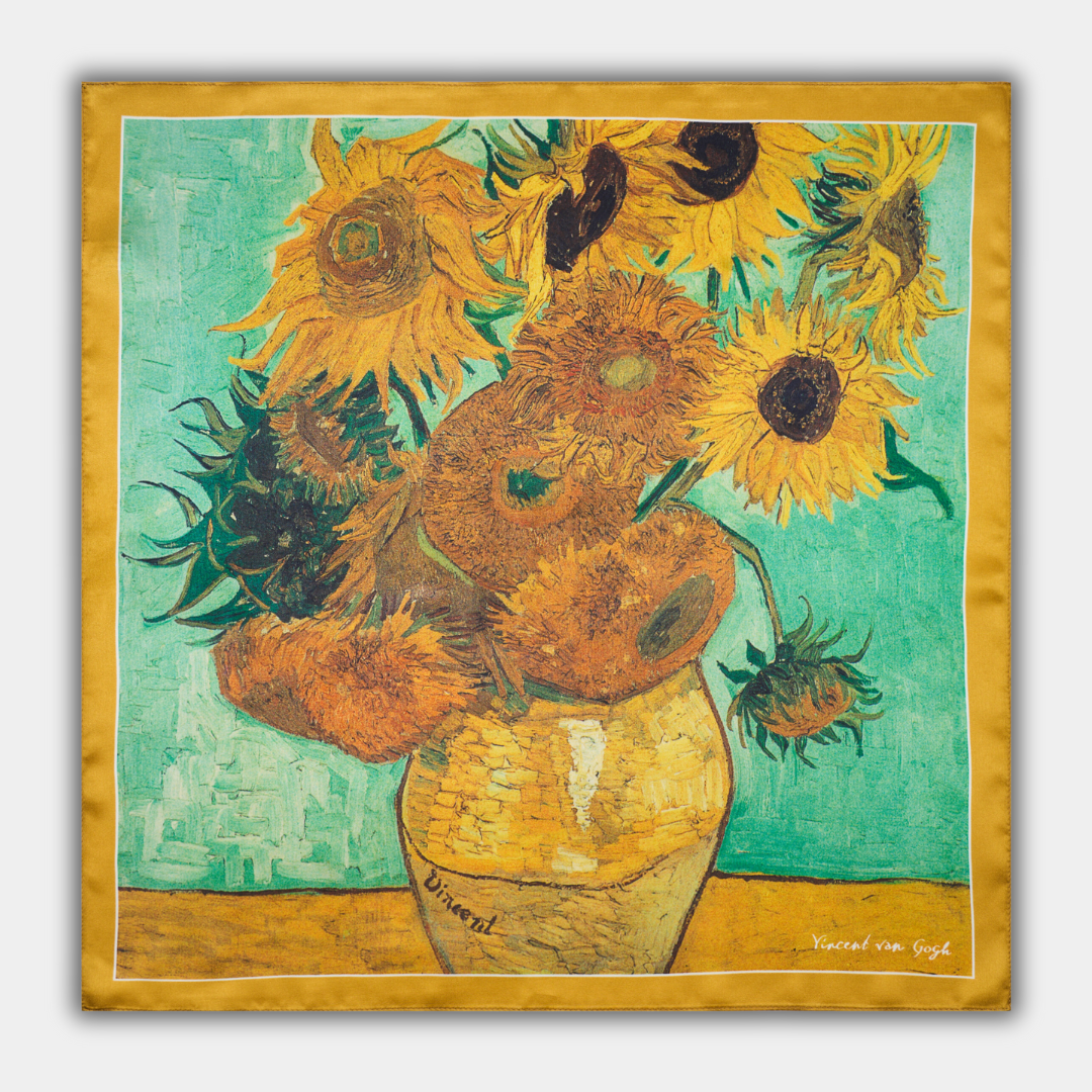 Large silk scarf - Sunflowers