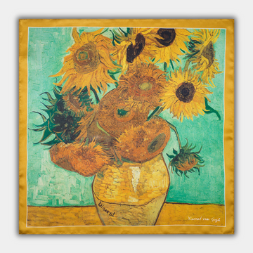 Large silk scarf - Sunflowers