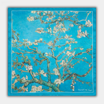 Large silk scarf - Almond Blossoms