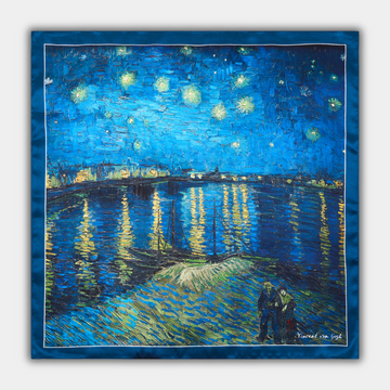 Large silk scarf - Starry Night Over the Rhone