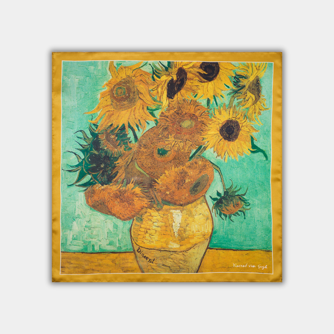 Medium silk scarf - Sunflowers