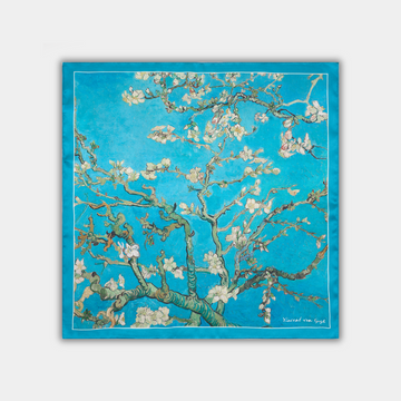 Medium silk scarf - Almond Blossoms