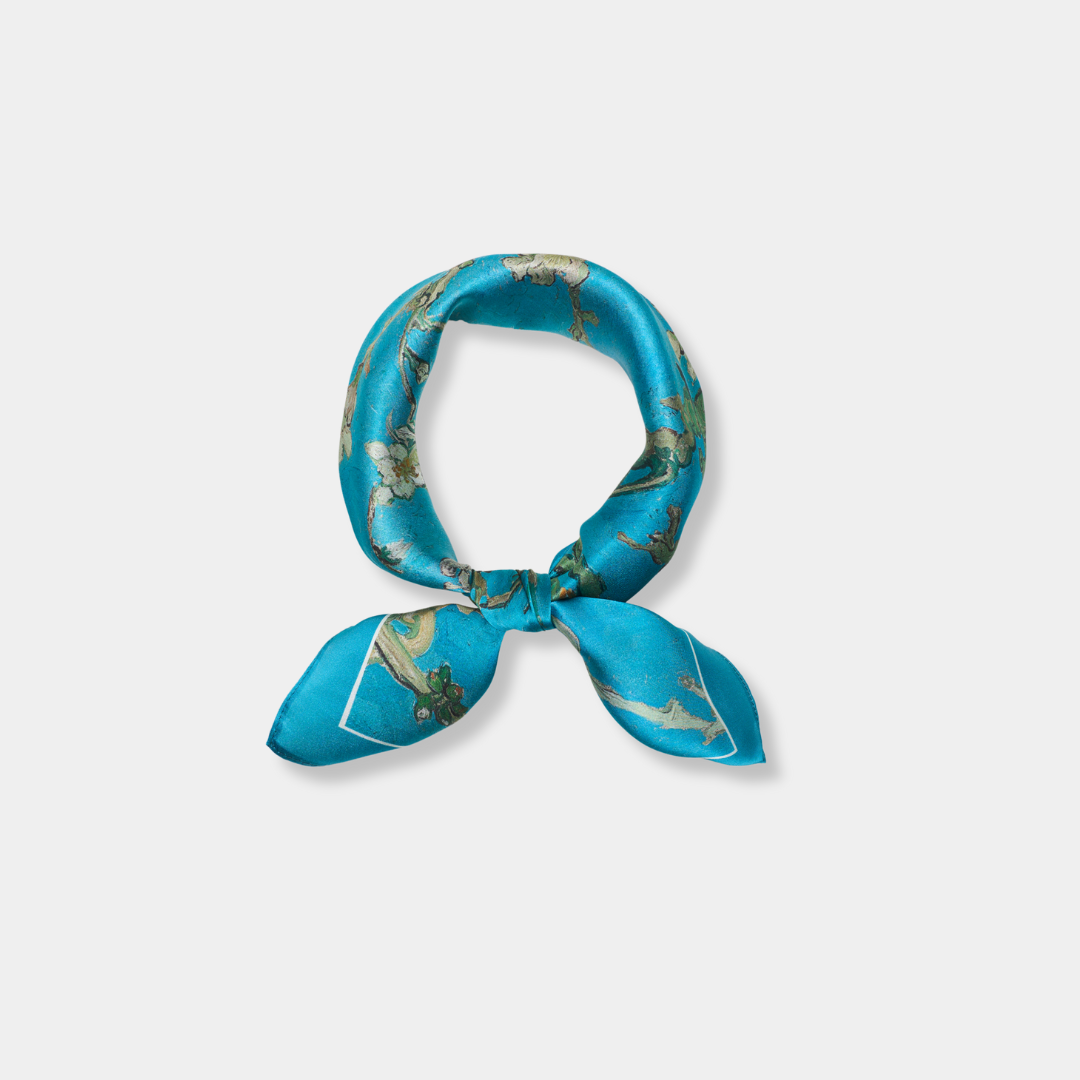 Small silk scarf - Almond Blossoms