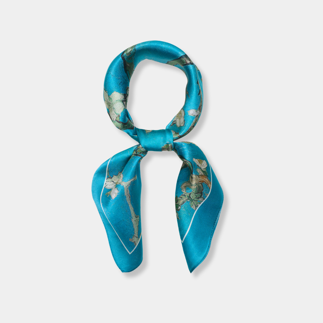 Medium silk scarf - Almond Blossoms