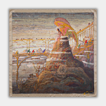 Large silk scarf - Angel Prelude